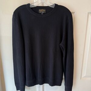 J Crew 100% Cashmere Crewneck Sweater in Classic Black Men's Medium Pullover